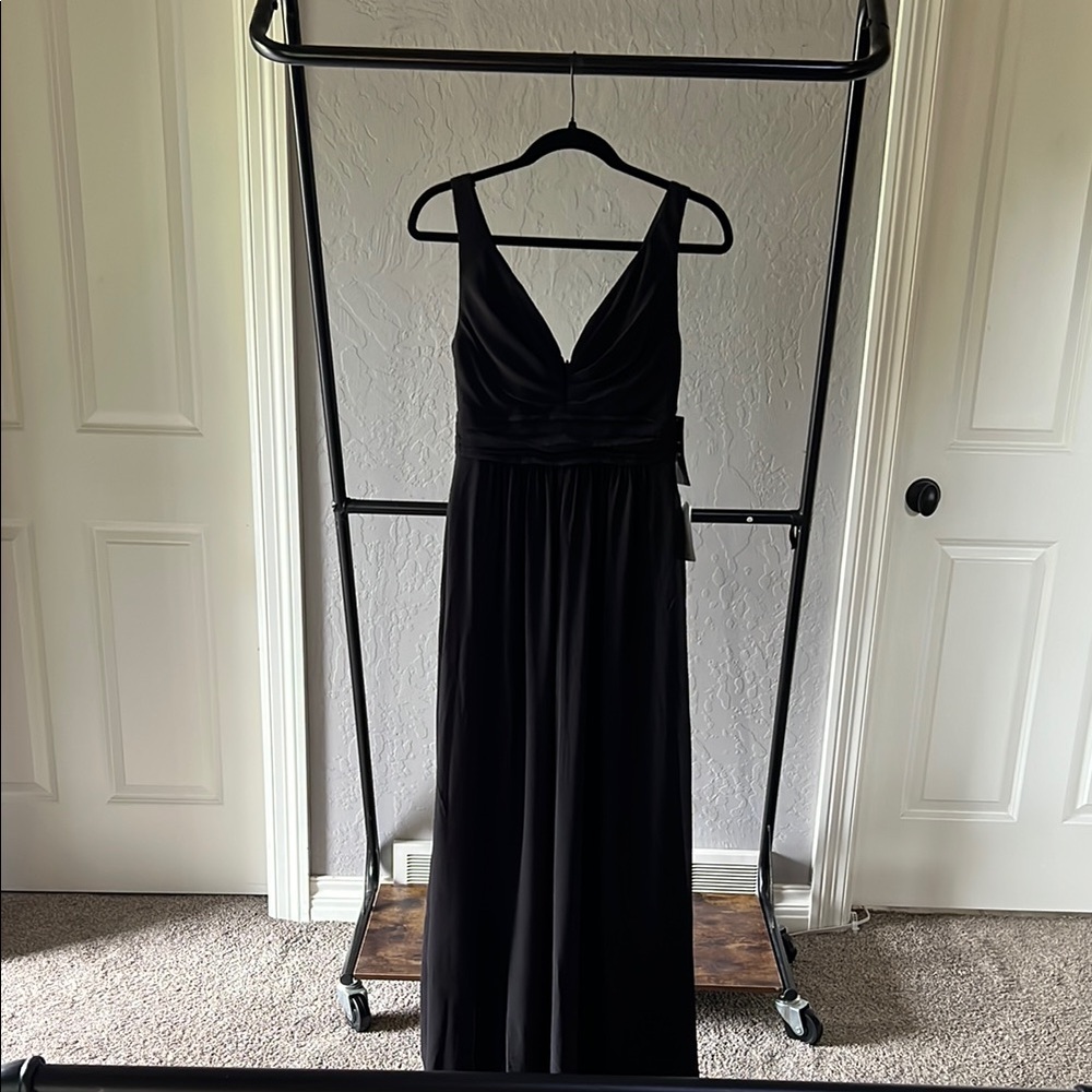 Lulu's Classic Black Maxi bridesmaid dress